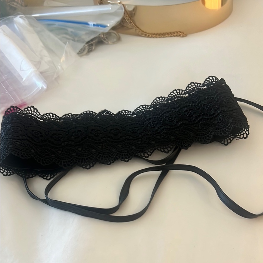 Elegant Black Lace Wrap Belt